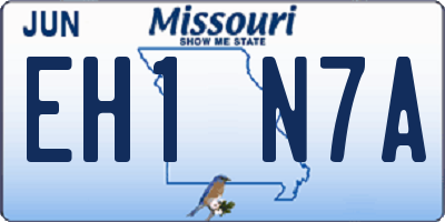 MO license plate EH1N7A