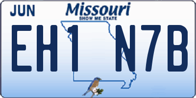 MO license plate EH1N7B