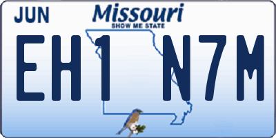 MO license plate EH1N7M