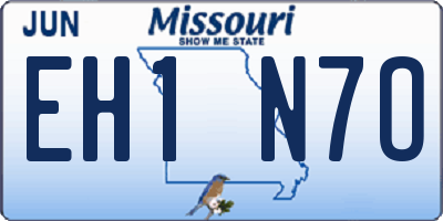 MO license plate EH1N7O