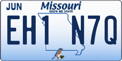 MO license plate EH1N7Q