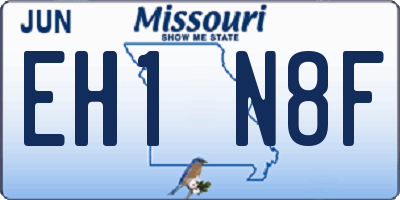MO license plate EH1N8F