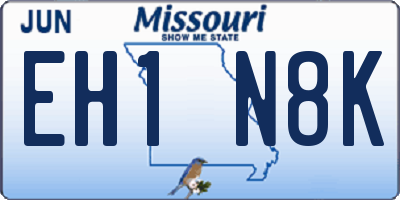 MO license plate EH1N8K