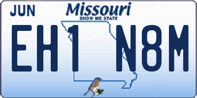 MO license plate EH1N8M