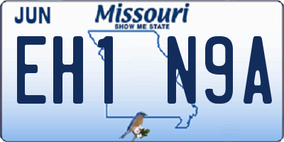 MO license plate EH1N9A
