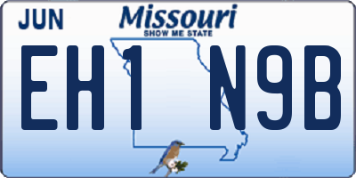 MO license plate EH1N9B