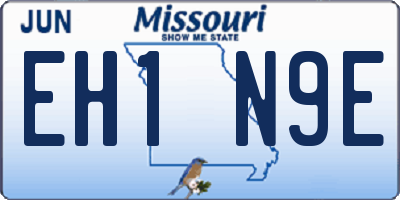 MO license plate EH1N9E
