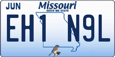 MO license plate EH1N9L