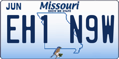 MO license plate EH1N9W