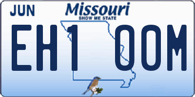 MO license plate EH1O0M