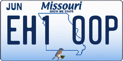 MO license plate EH1O0P