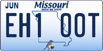MO license plate EH1O0T