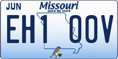 MO license plate EH1O0V
