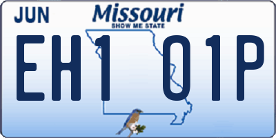 MO license plate EH1O1P