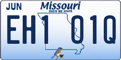 MO license plate EH1O1Q