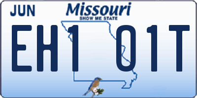 MO license plate EH1O1T