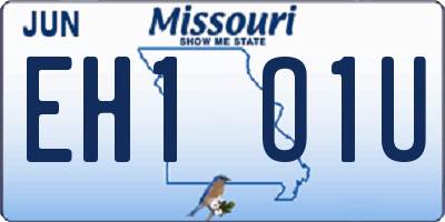 MO license plate EH1O1U