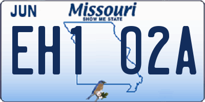 MO license plate EH1O2A