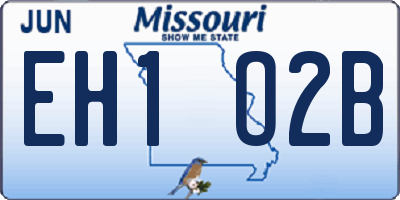 MO license plate EH1O2B