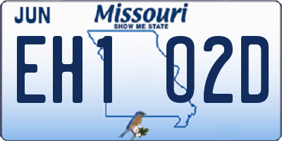 MO license plate EH1O2D