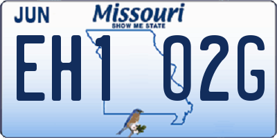MO license plate EH1O2G