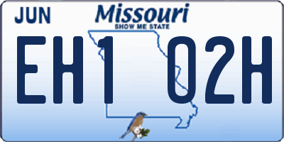 MO license plate EH1O2H