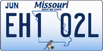 MO license plate EH1O2L