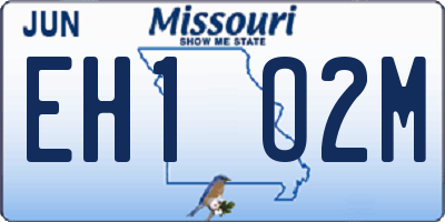 MO license plate EH1O2M