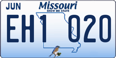 MO license plate EH1O2O
