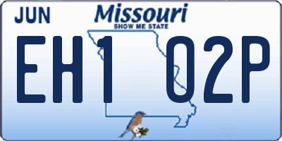 MO license plate EH1O2P