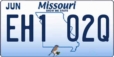 MO license plate EH1O2Q