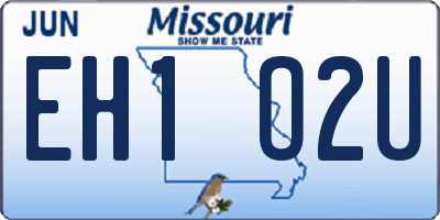 MO license plate EH1O2U