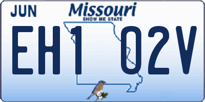 MO license plate EH1O2V