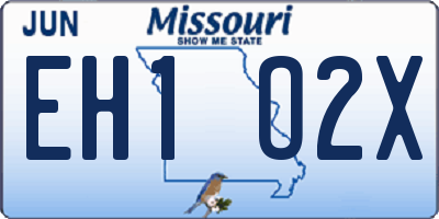 MO license plate EH1O2X
