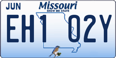 MO license plate EH1O2Y