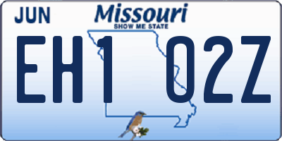 MO license plate EH1O2Z