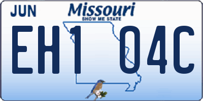 MO license plate EH1O4C