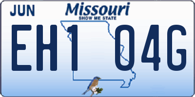 MO license plate EH1O4G