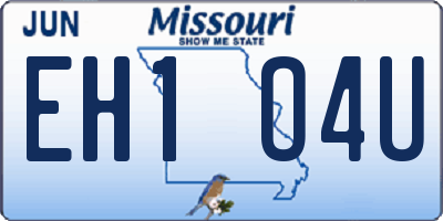 MO license plate EH1O4U