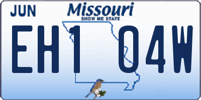 MO license plate EH1O4W
