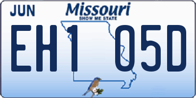 MO license plate EH1O5D