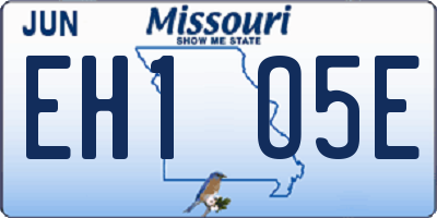 MO license plate EH1O5E