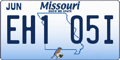 MO license plate EH1O5I