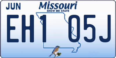 MO license plate EH1O5J