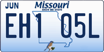 MO license plate EH1O5L