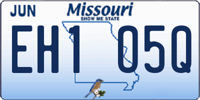 MO license plate EH1O5Q