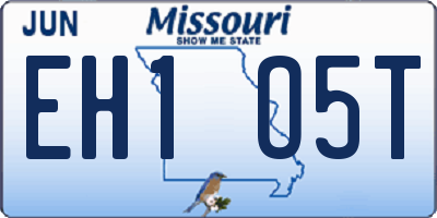 MO license plate EH1O5T