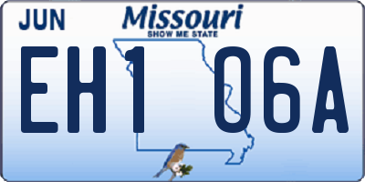 MO license plate EH1O6A