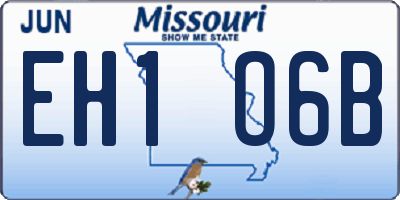 MO license plate EH1O6B