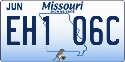 MO license plate EH1O6C